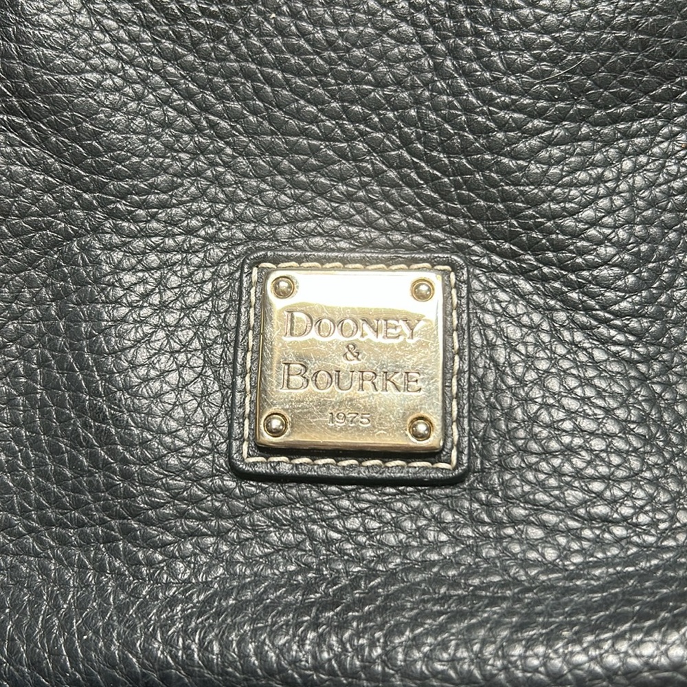 Dooney & Bourke Crescent Women's Brown Shoulder Black Pebble Grain Leather Tote - Picture 2 of 16